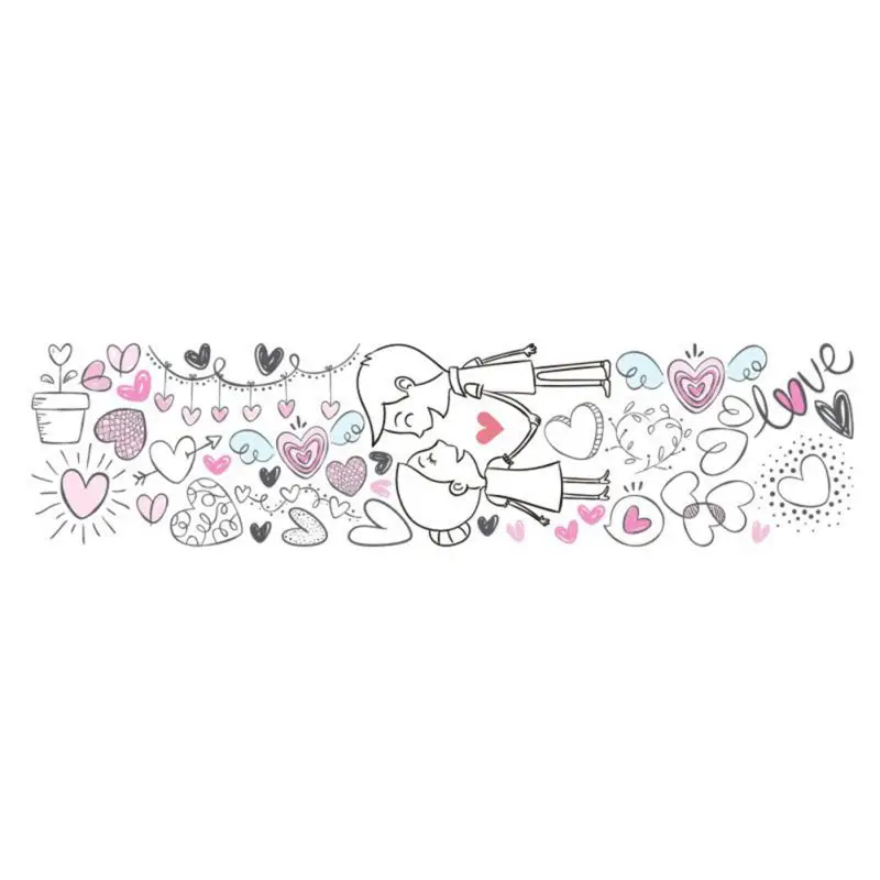 День Святого Валентина Наклейка на стену мультяшная пара любовь самоклеящаяся