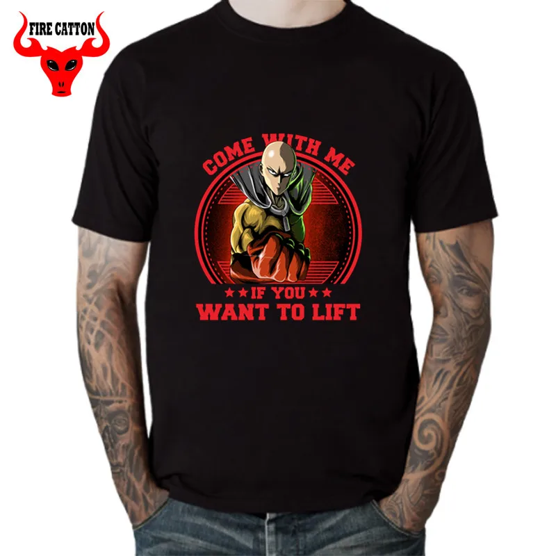 Аниме one punch man Saitama Tees поставляется со мной если вы хотите поднять футболку Arnold gym