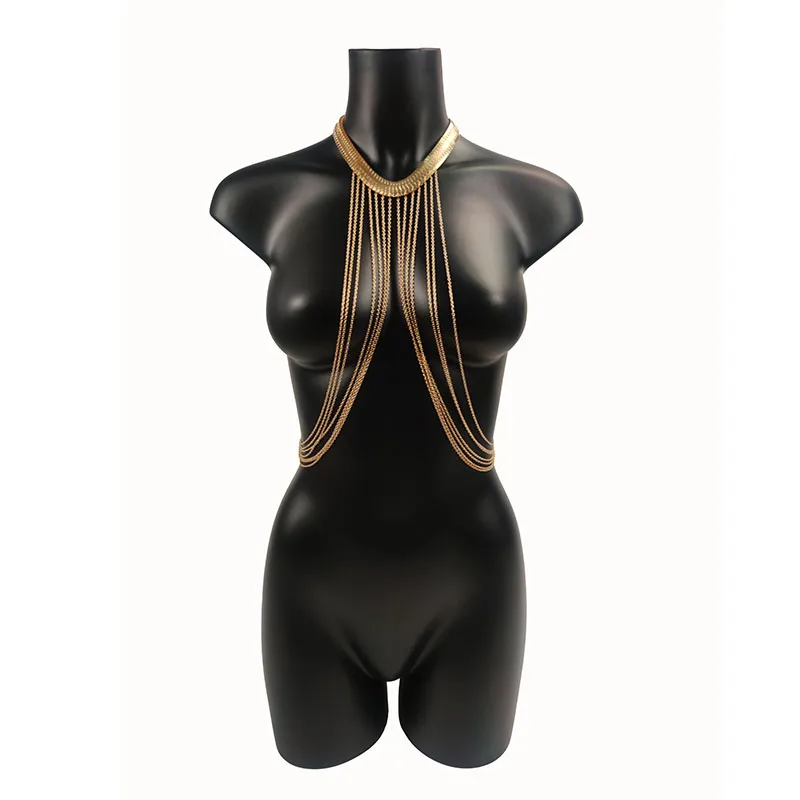 Золотая волнующая обувь ювелирное изделие для тела цепь грудь бикини живота
