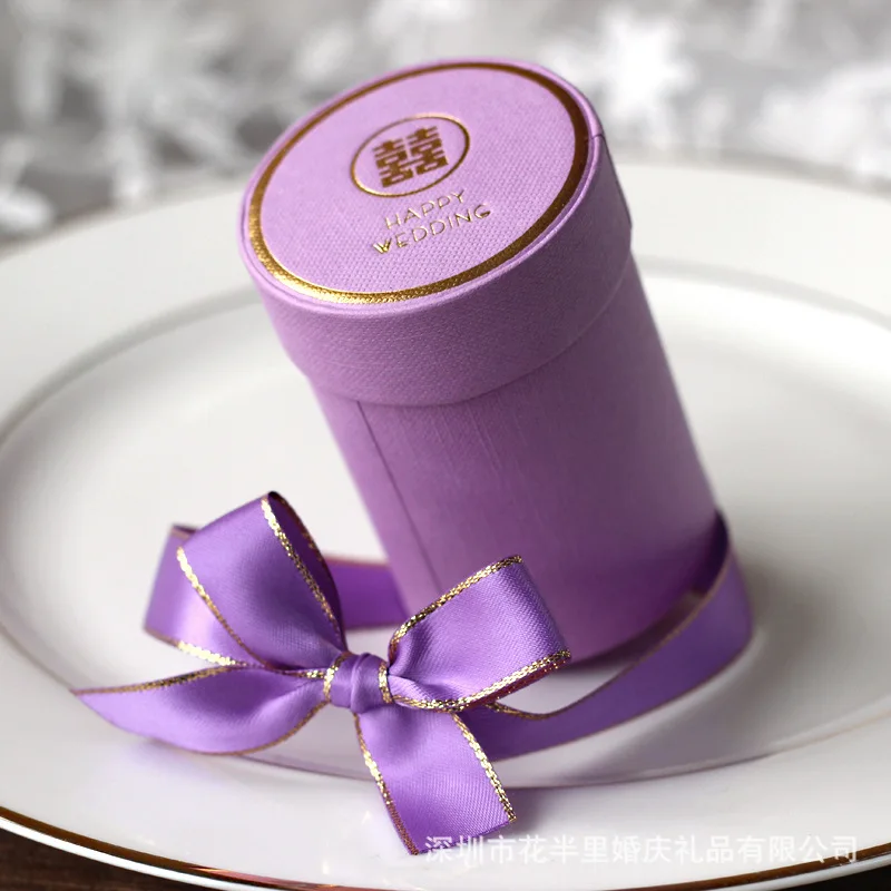 Новинка 2021 Цилиндрическая Коробка для шоколадных конфет свадебные сувениры и