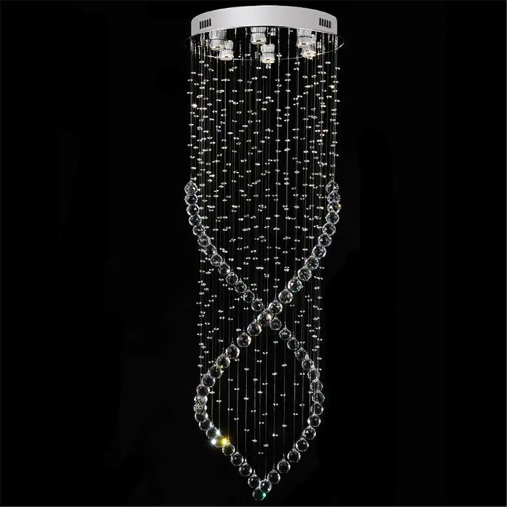 D50 * H150cm Современная вихревая люстра освещение для фойе столовой кухни