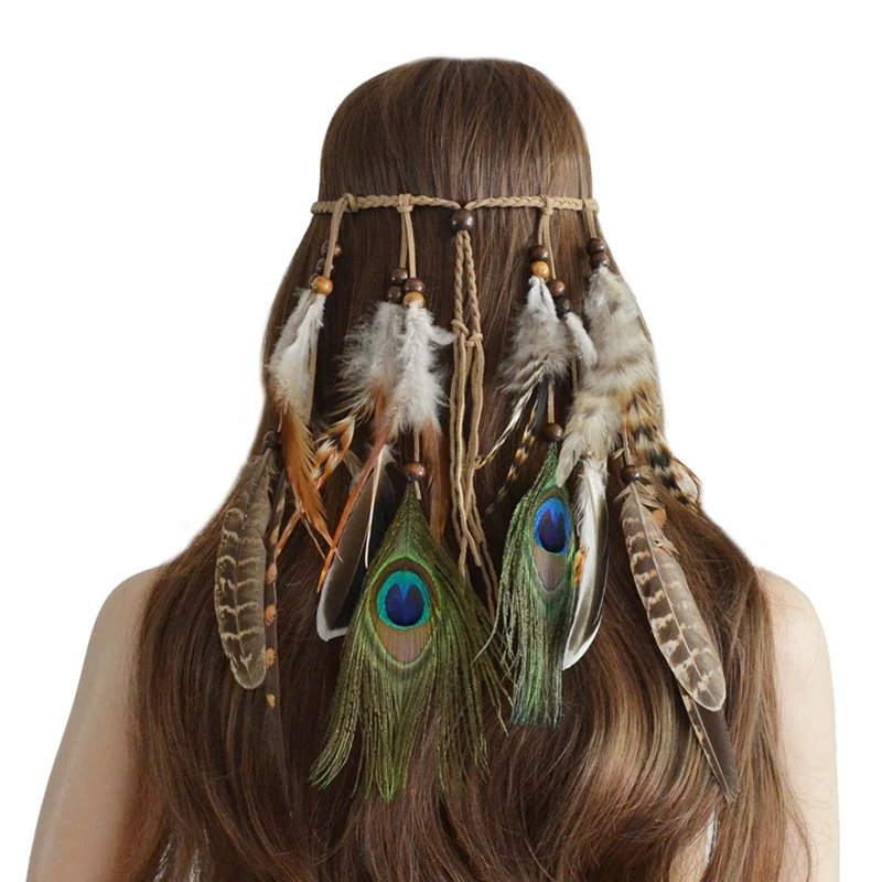 New Indian Feather Headdress Hair Accessories Women