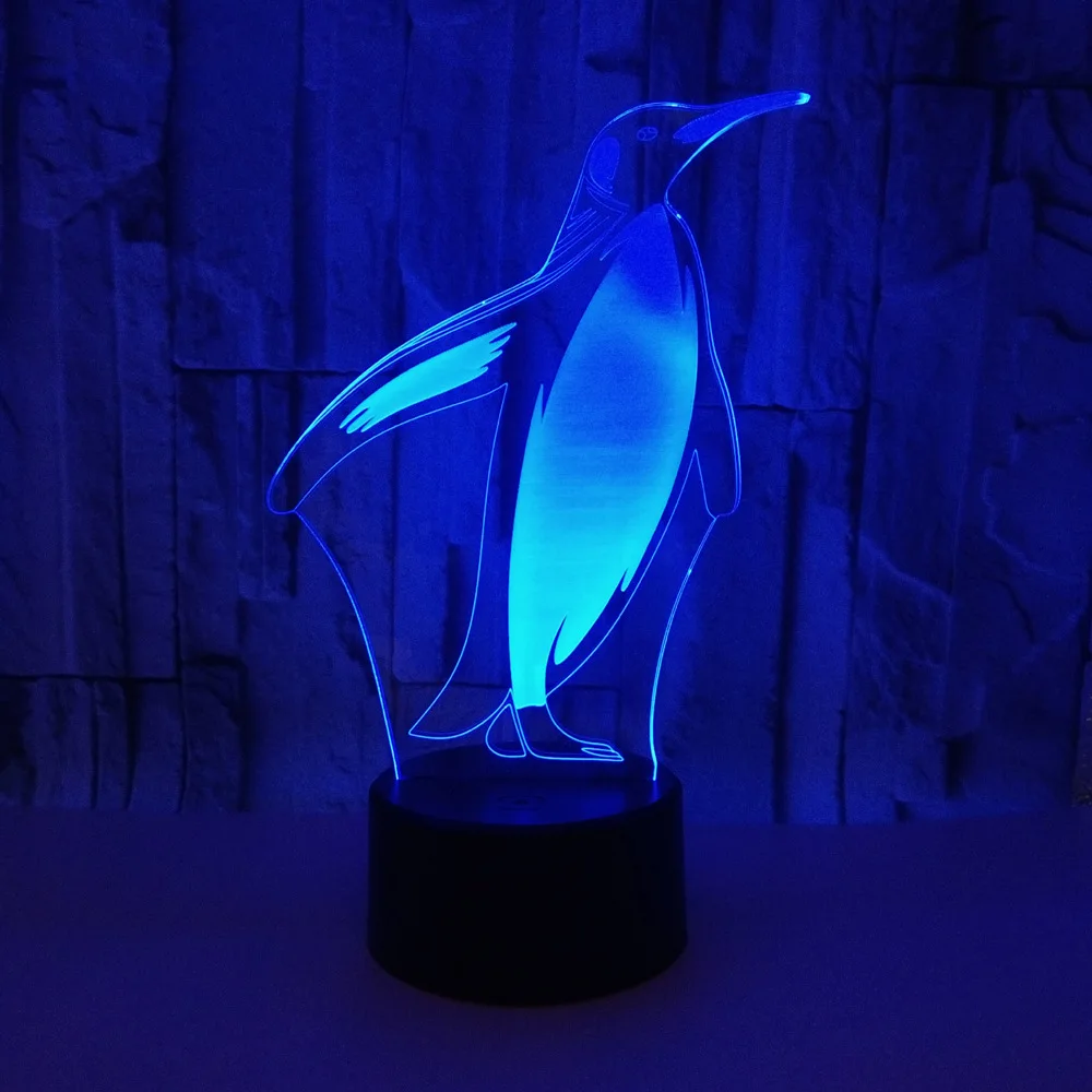 

3D LED Night Light Penguin with 7 Colors Light for Home Decoration Lamp Amazing Visualization Optical Illusion Awesome