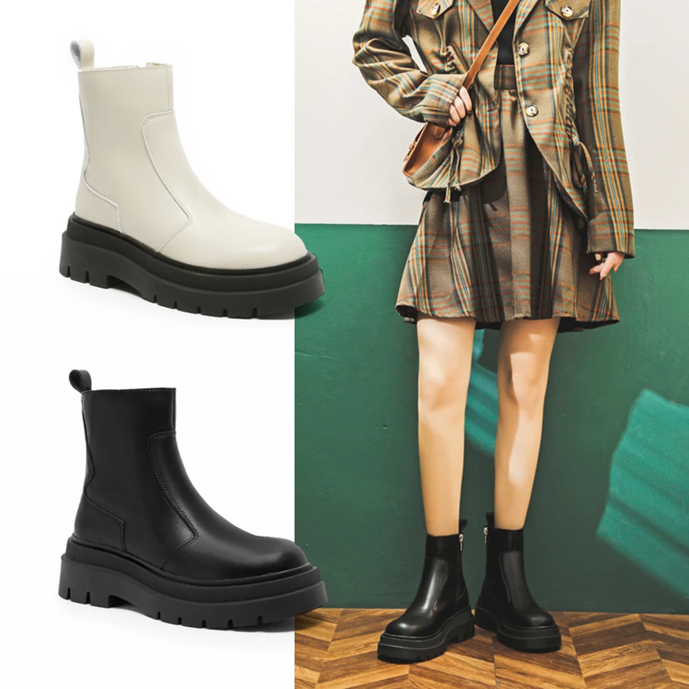 

Новинка 2021, массивные ботинки, модные женские ботильоны на платформе, женские ботильоны с мешочком на подошве, женские ботильоны без застеж...