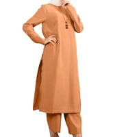 bambooboy women suit split robe arab middle east abaya ramadan eid mubarak islam clothing two piece set fd186