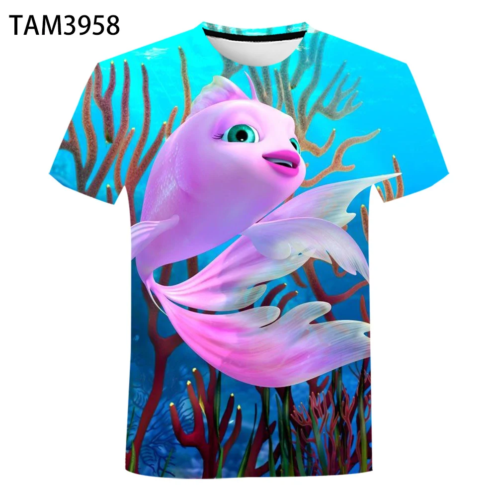 2021 летнее морское дно акулы для мальчиков и девочек милая красивая футболка