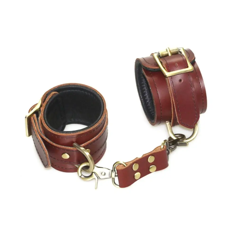 Сексуальные красные наручники из натуральной кожи для секса маска глаз БДСМ