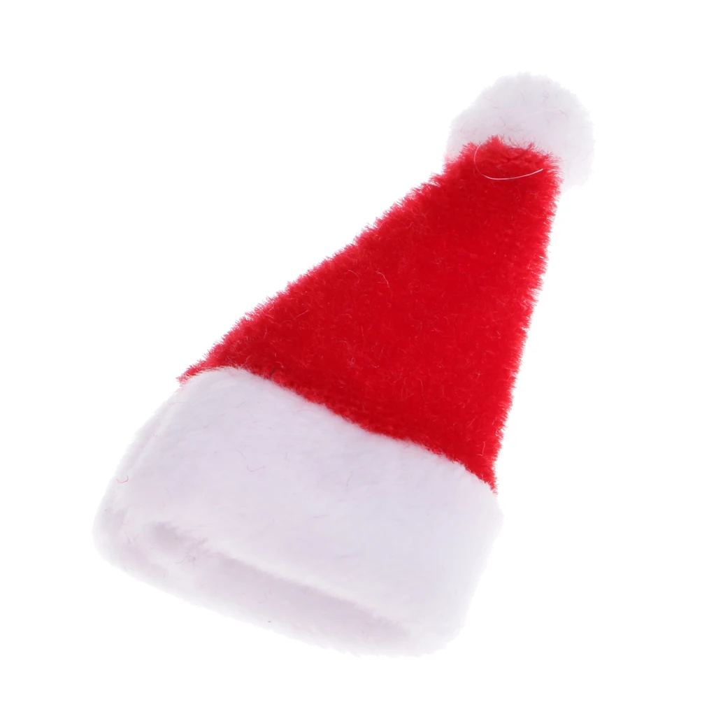 

12 Pcs 1/12 Scale Santa Claus Hat Dollhouse Miniature Christmas Ornament Toy