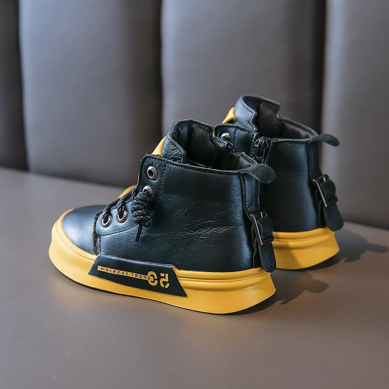 Bakkotie 2019 Kids Winter Baby Boys Genuine Leather Shoes Children High Top Sneakers Girls Casual Sport Trainers Toddler | Детская