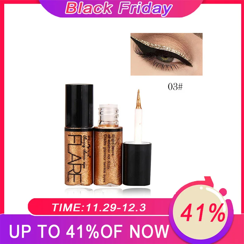 Профессиональная подводка для глаз с жидким блеском серебряная розовая Золотая