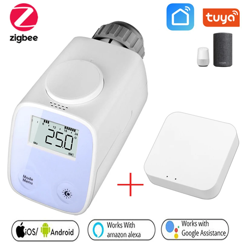 Tuya ZigBee термостат Контроль температуры клапан радиатора Умный с шлюз умный