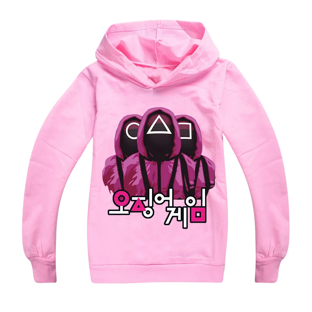 

Adult Hoodies Long Sleeve Outfits New Squid Game Sweatshirt T Shirt Children Cartoon Hoodie Tops Tees Sportswear