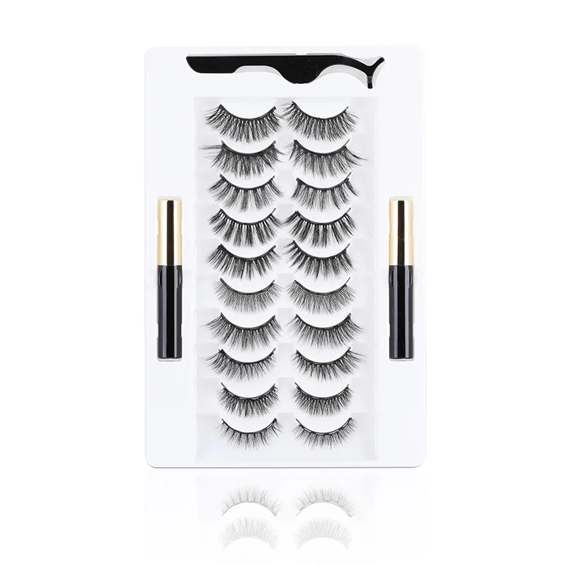 10 пар в комплекте Магнитная ресниц магнит подводка для глаз естественный вид