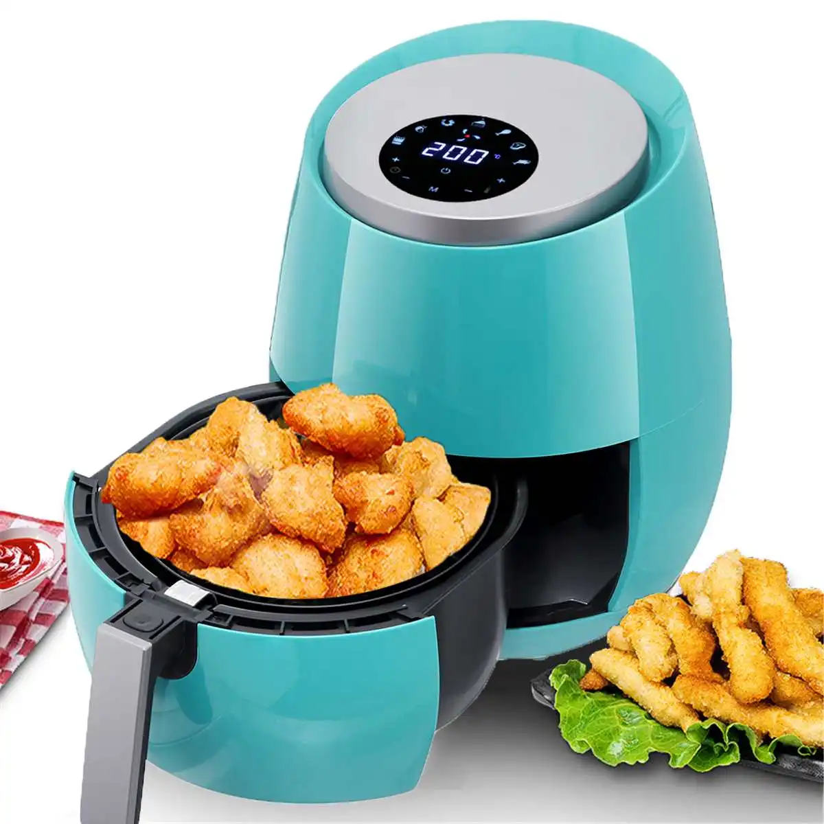 1400W Мощность воздуха фритюрница без масла Электрический Airfryer 5.2L сенсорный Экран