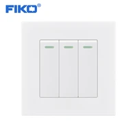 fiko wall switches 1 2 3 4 gang button led lamp light switch on off wall switch push button interruptor pc plastic panel