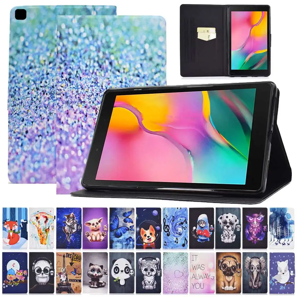 

Флип-чехол из искусственной кожи с подставкой для Samsung Tab A 8,0 дюйма T290 T295 T297, чехол с рисунком, противоударный защитный чехол для планшета