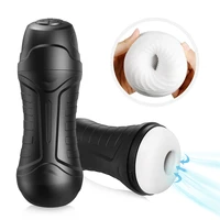 automatic sucking pumps strong vibration sucker vibrator blowjob cup male masturbation cup penis extender sex toys for man sey