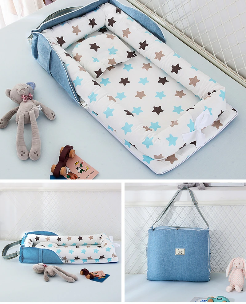 

Removable Newborn Bed Baby Cot Nest Bed Bag Set Bebe Protect Cradle Cushion Bumper Portable Travel Crib for Newborn babynest