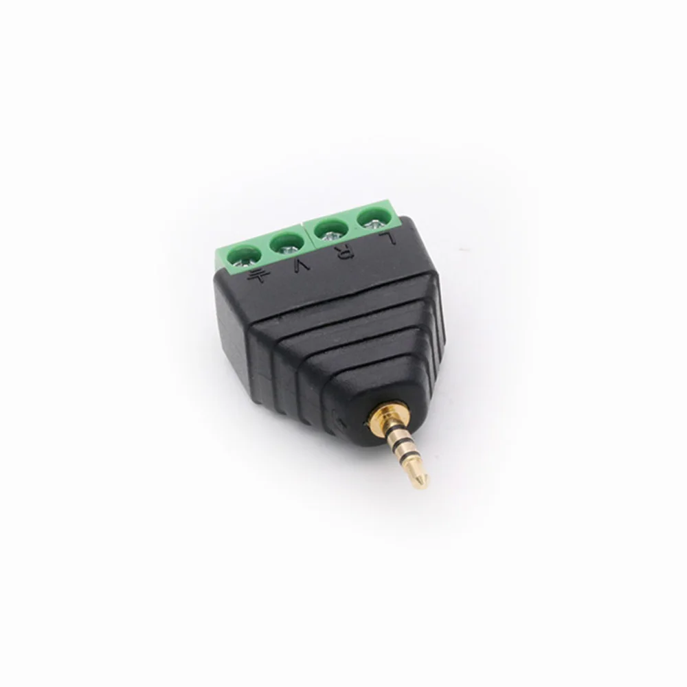 Разъем R 1 шт. видео AV Balun 2 5 мм 4-полюсный стерео штекер к винтовой терминал разъем