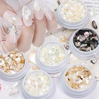 1 jar beautiful well stacked barock stone natural abalone sea shell fragments nail art flakes decoration manicure gem charms tip