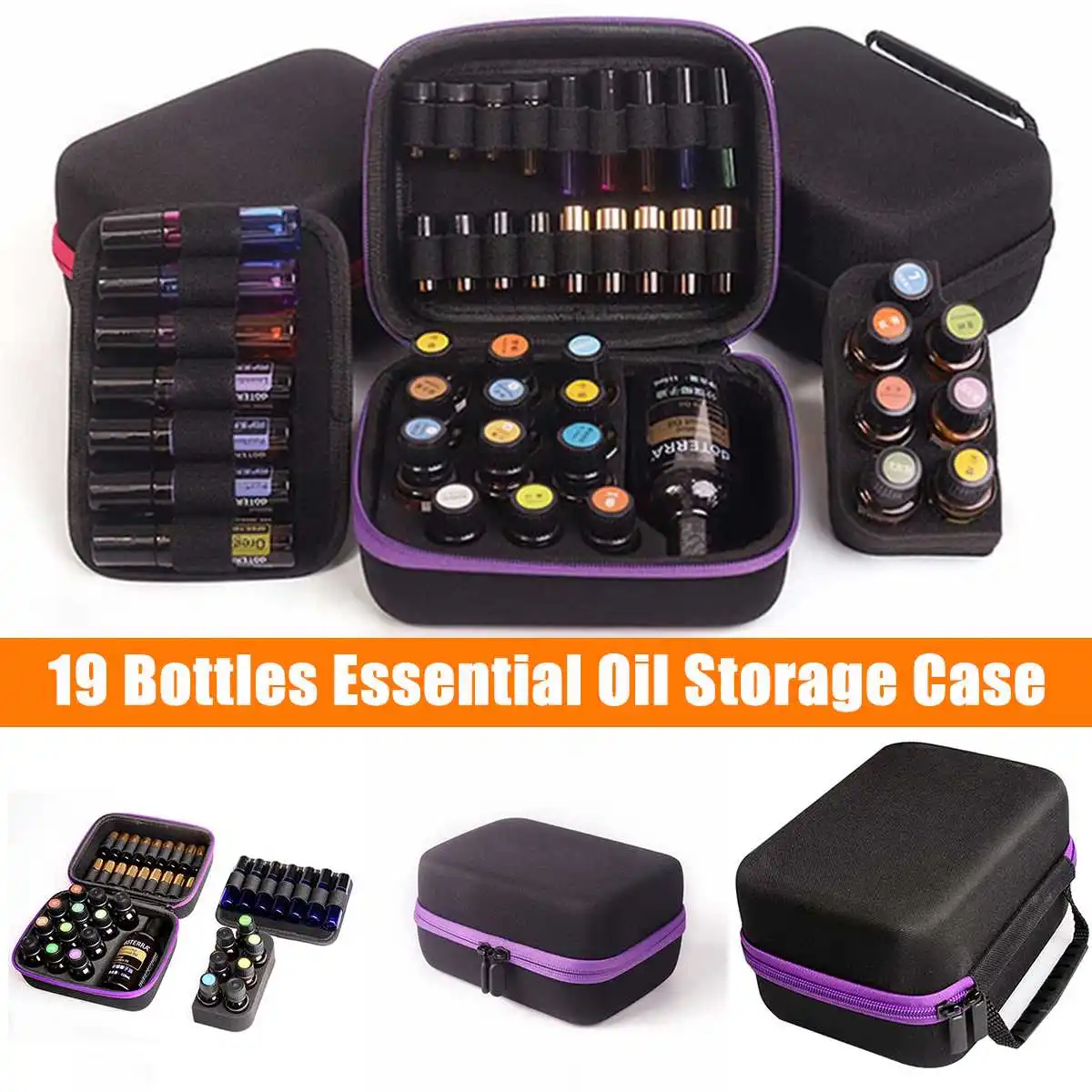 

19 Bottles Travel Portable Carrying Nail Polish Storage Bag Essential Oil Case 5ML 10ML 15ML Essential Oil Collecting Organizer