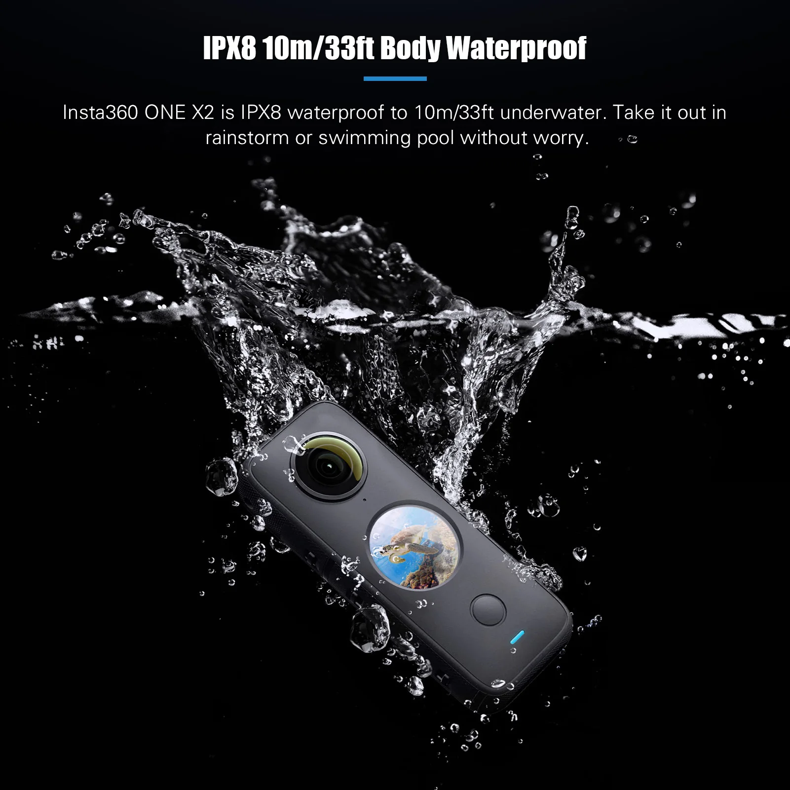 Панорамная Экшн-камера Insta360 ONE X2 ЖК-дисплей сенсорный экран водонепроницаемая с