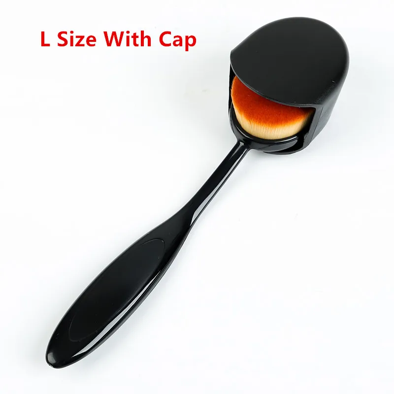 Large Brush With CAP 1 шт. большой размер овальная Кисть для макияжа с колпачком 16 см Мягкие кисточки кисточка для Основы набор кистей для макияжа - Handle Color: Large Brush With CAP