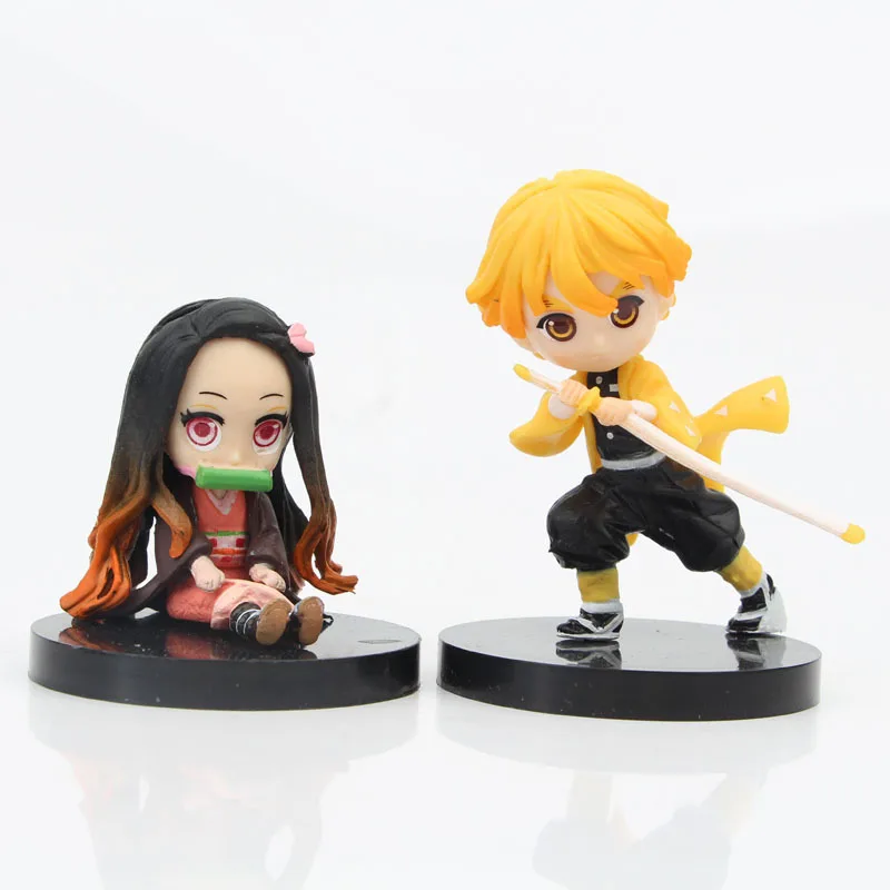 

6pcs/lot Anime Demon Slayer Figurine Toys Kimetsu No Yaiba Kamado Nezuko Tanjirou Zenitsu Giyuu Inosuke FigureAction Figure Toys
