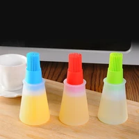 1 pc portable silicone oil bottle with brush grill oil brushes liquid oil pastry kitchen baking bbq tool kitchen tools for bbq