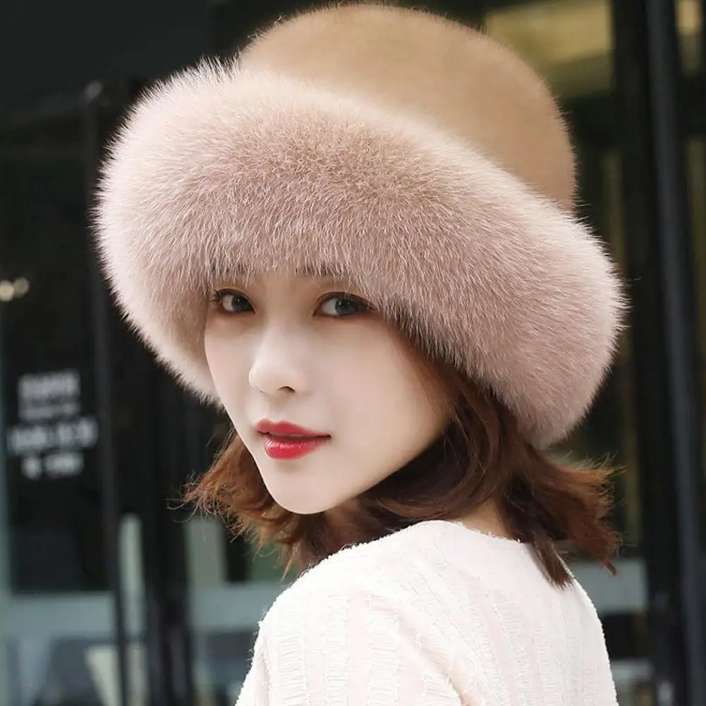 Зимняя Шапка-бини из искусственной норки для женщин зимняя шапка-бомбер меха
