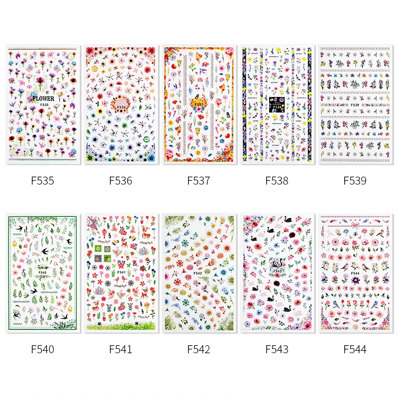 

1 sheet New 3D Nail Sticker Summer Flower Design Stickers for Nails Adhesive DIY Manicure Slider Nail Art Sticker Nail Sliders