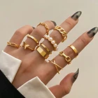 Набор женских винтажных широких колец IPARAM в богемном стиле, комплект ювелирных украшений с геометрическим узором в виде бабочки, колец и суставов в стиле бохо