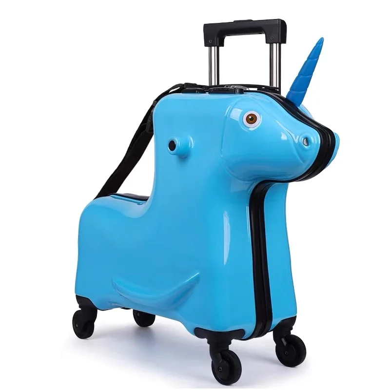 20 ''Дети Путешествия Чемодан-тележка Спиннер колеса сидя на роликах 3D