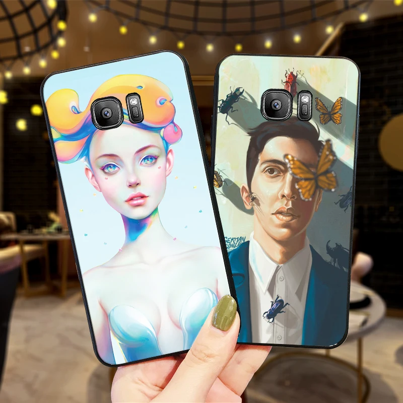 Psychedelic trend van gogh girl для Samsung Note 8 9 M10 M20 M30 S6 S7 Edge S8 S9 S10 PLUS TPU мягкий чехол телефона |