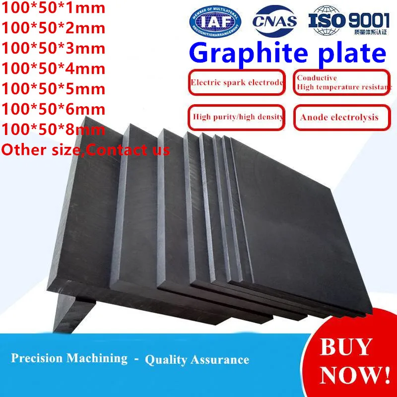 

4pcs 66x34x4mm carbon graphite sheet pure graphite plate electrode electrolysis plate used for industry application