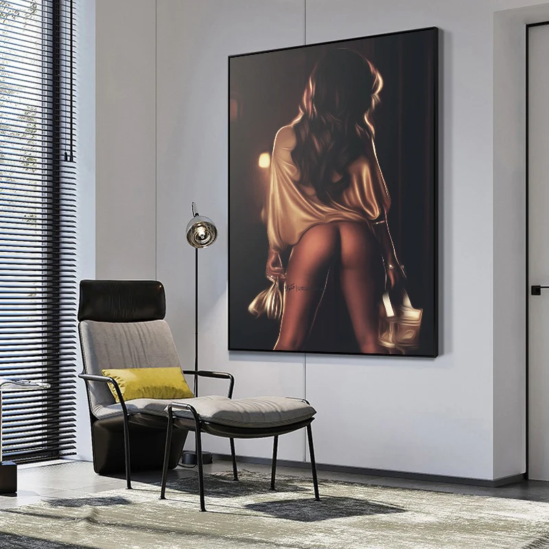 

Pop Poster Girl With Glasses Wall Art Pictures for Living Room Graffiti Art Portrait Prints Canvas Painting Home Decor Sexy Nude