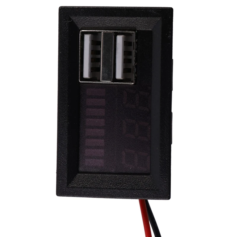 5X Red Led Digital Display Voltmeter Meter Volt Tester Panel For Dc 12V Cars Vehicles USB 5V2A Output 12.6V Battery | Инструменты