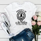 Футболка достояние клана Фостера, женская, футболка с изображением Джейми Фрейзера, сассенаха, винтажные футболки для ТВ-шоу, повседневный Топ