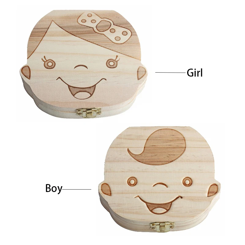 Детская сумка органайзер зубов коробка молока сувенир зуб деревянный контейнер