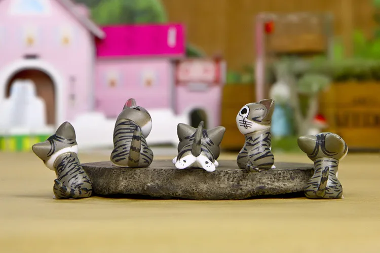 Kawaii 9 шт. маленькая фигурка кошки 3 см Микро пейзаж Маленький милый котенок