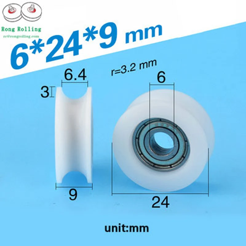 Подшипник из покрытого материала POM отверстие 6 мм диаметр 27 мм/30 пластиковые