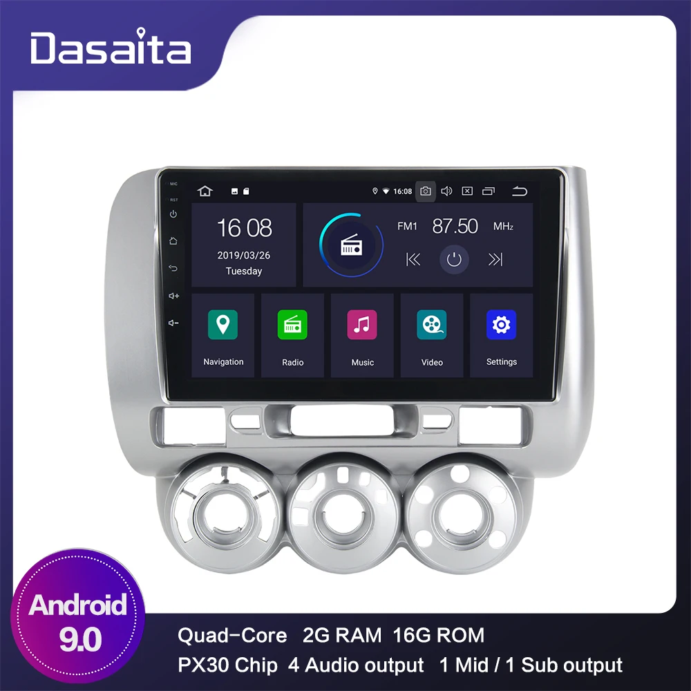 Android 9 0 автомобильный 1 din стерео для Honda Fit 2004 2005 2006 2007 GPS радиоприёмник Bluetooth &quotips