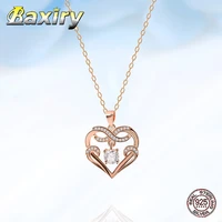 luxury new 925 sterling silver heart necklace chain necklace for women 2020 neck chains pendant womens accessories jewelry