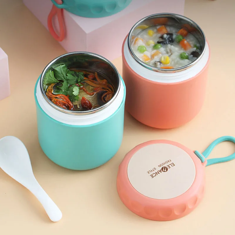 430ML Portable Single wall Stainless Steel Containers Food Thermos for Kids Lunch Box Soup Leakproof Lunchbox | Дом и сад
