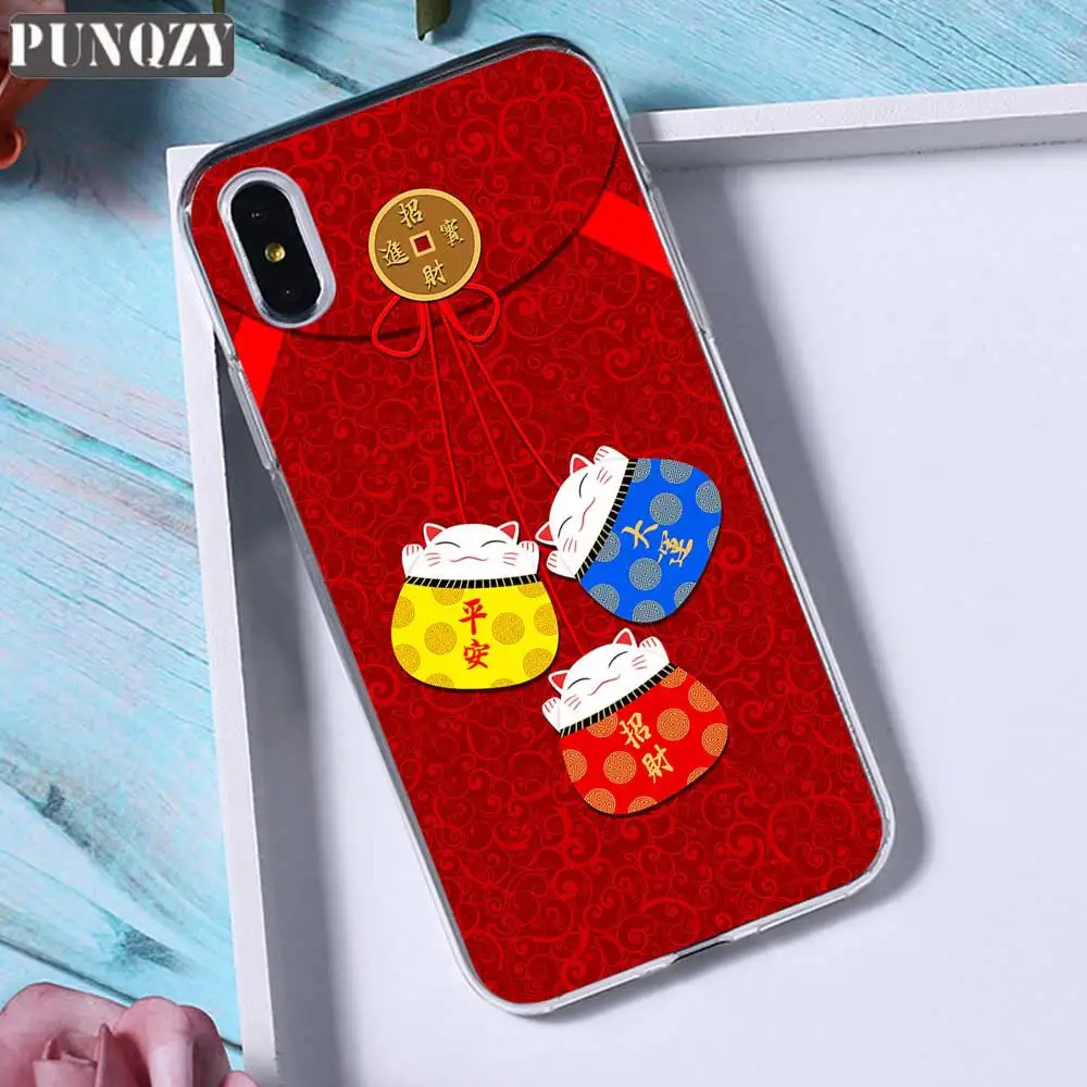 TPU A210 Новогодний чехол для телефона Lucky Cat для iPhone xr 5S 6S 7 8 Plus x xs max силиконовый чехол из ТПУ для huawei P30 P10 P20 lite mate 20 lite - Цвет: TPU A210