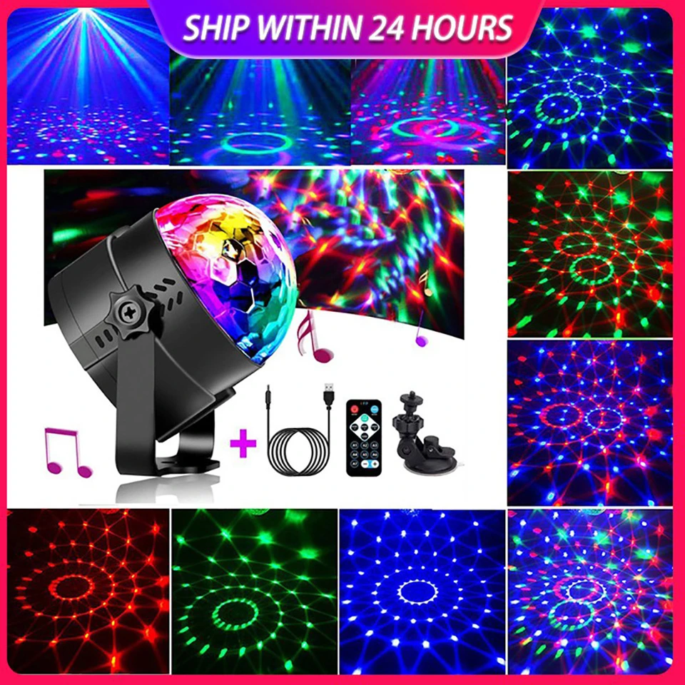 5 Вт звуковая активация сцены диско шар вечерние светильник s стробоскоп