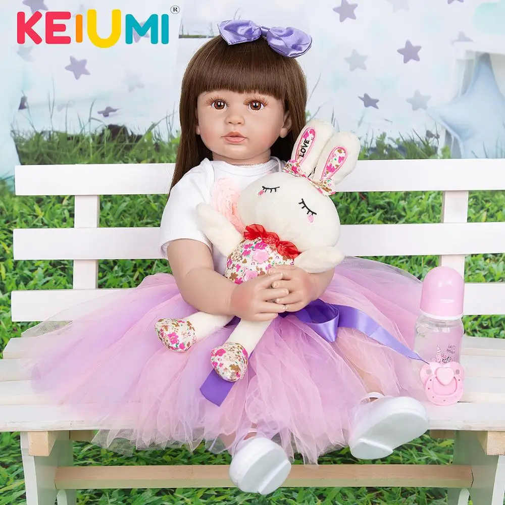 KEIUMI 60 CM Reborn Doll Soft Cloth Body Beautiful Princess Girl Toddler Neweborn Baby For Toys Birthday Gift | Игрушки и хобби