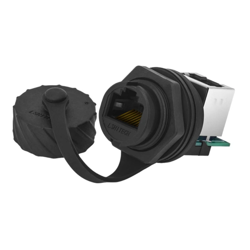 

RJ45 Ethernet Connector Cat5e Male to Female Waterproof Plug Socket Panel Mount