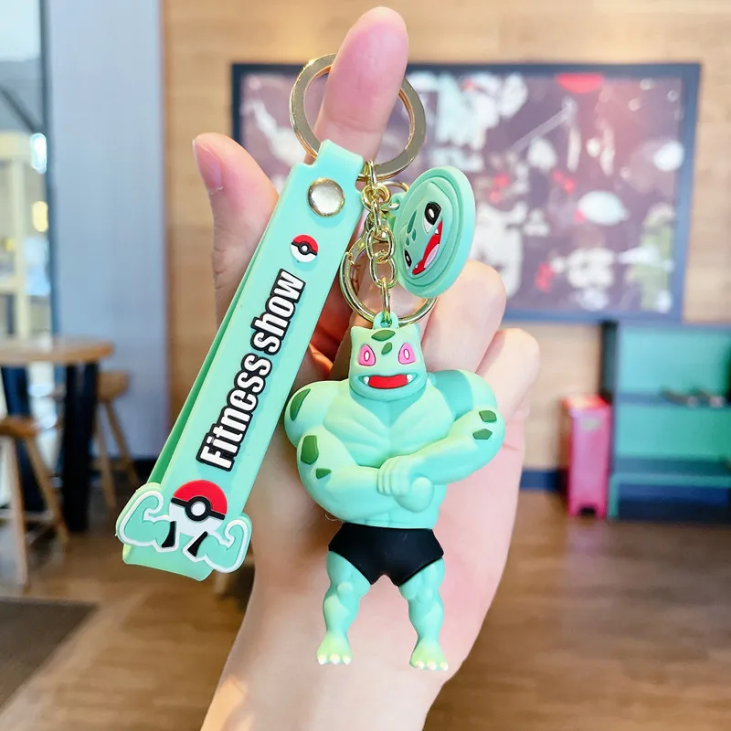 

Pokmon Creative Cartoon Muscle Pikachu Keychain Cute Fitness Figure Car Key Pendant Bag Ornament Gift