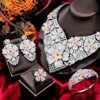 missvikki luxury trendy shiny charm 4pcs big jewelry sets for women bridal wedding jewelry set full high quality cubic zirconia